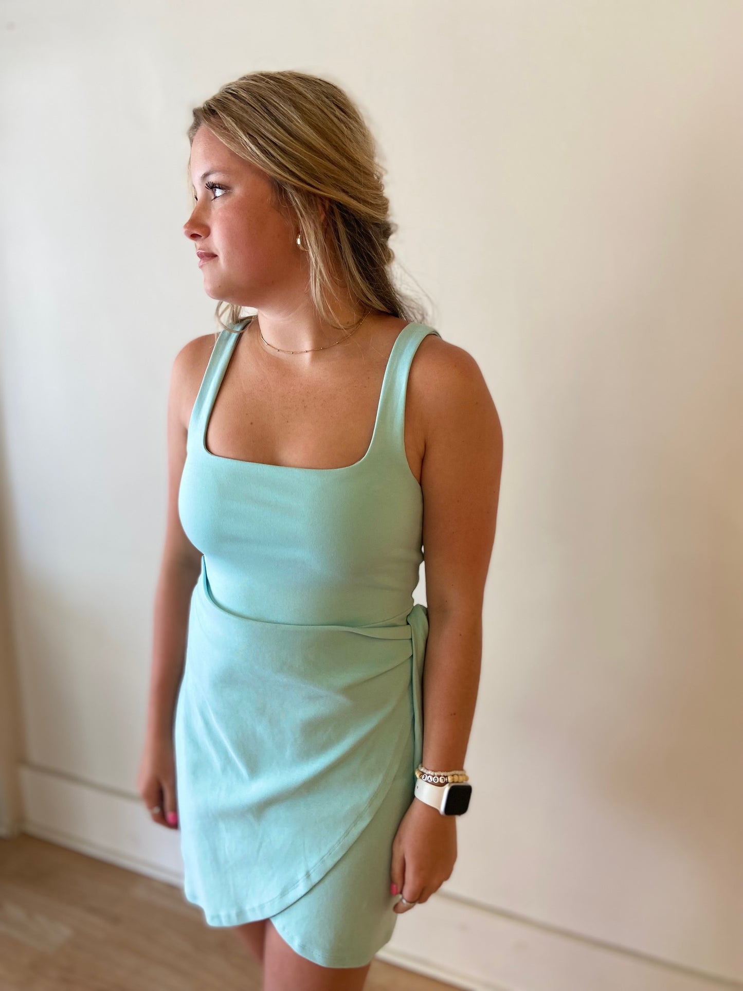 Sleeveless Mini Wrap Dress