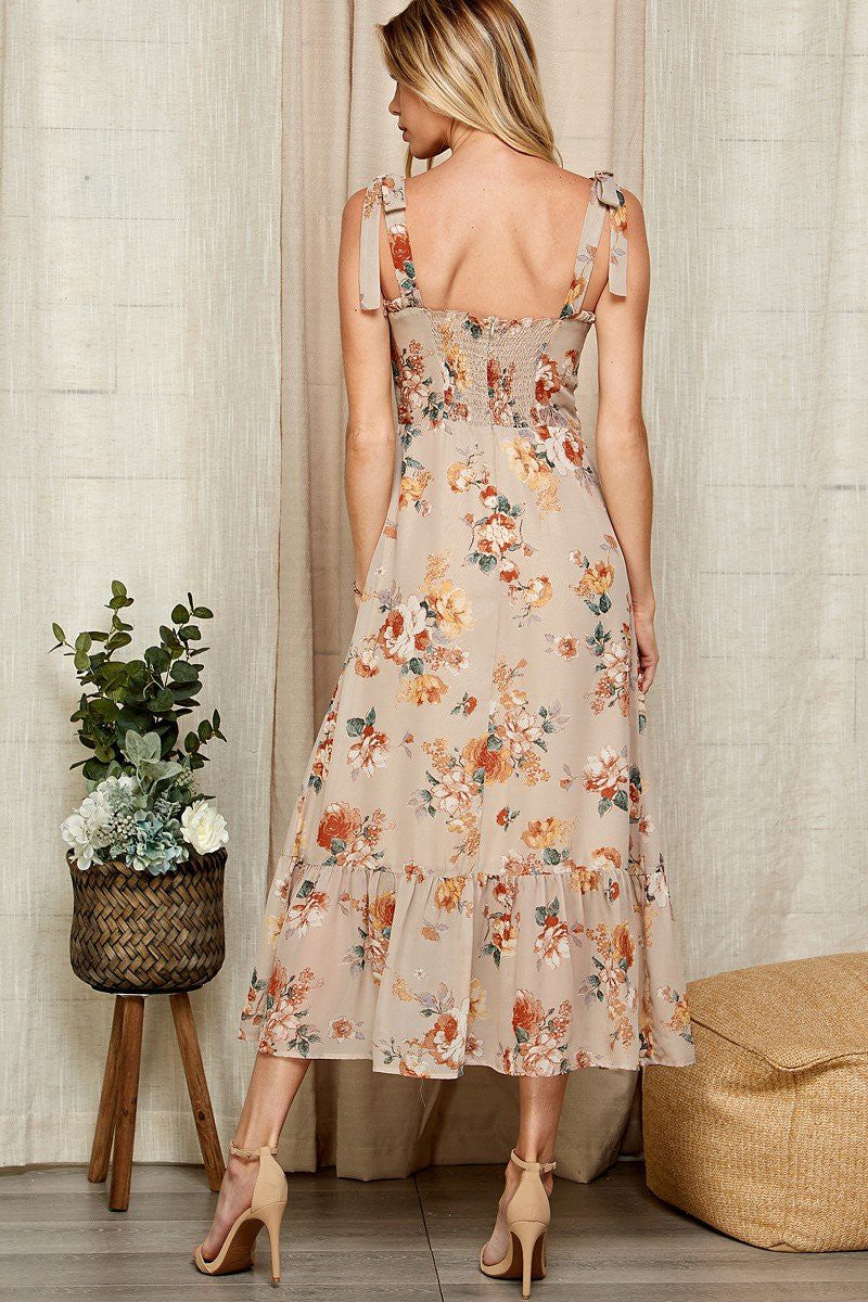 Floral Print Ruffled Dress